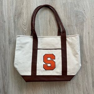 Syracuse University Smathers and Branson hand stitched Needlepoint tote bag